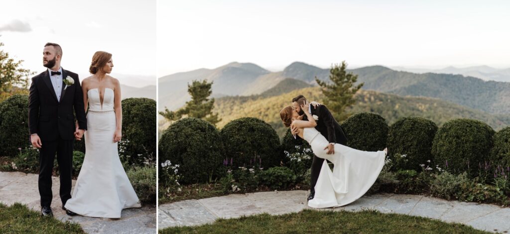 Wedding portraits in the mountains at Rockwood Lodge