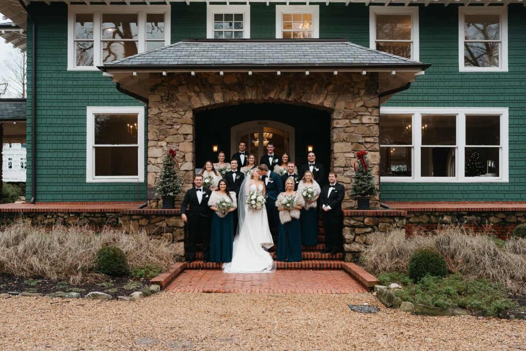 Wedding party photo at VanLandingham Estate