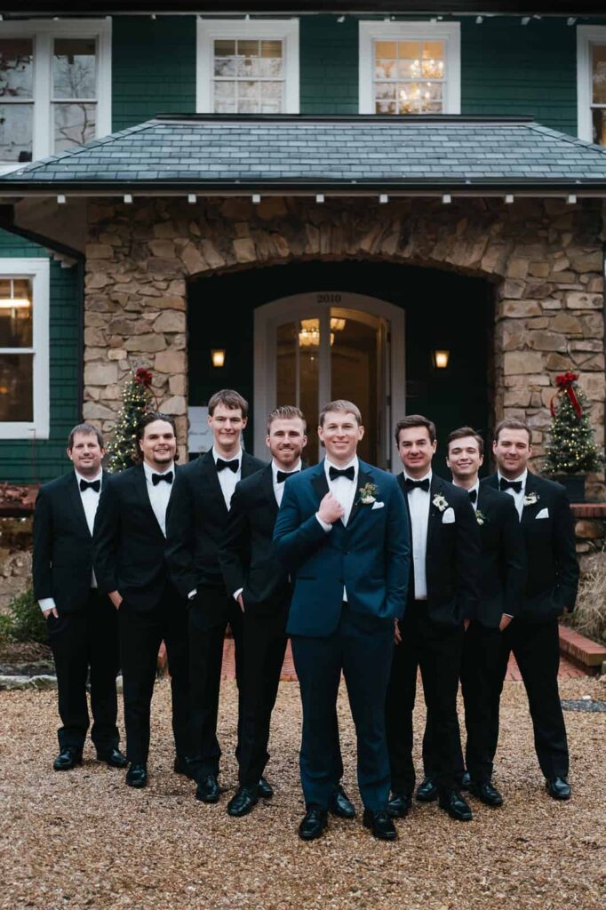 groomsmen wedding portrait vanlandingham estate in charlotte, nc