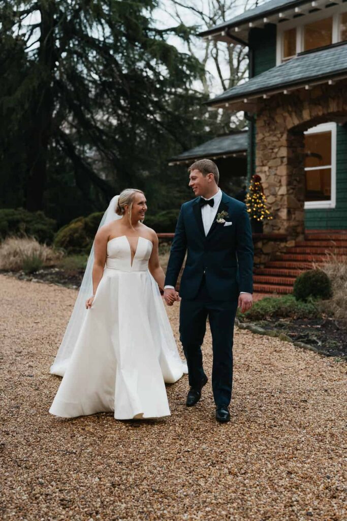 bride and groom wedding portrait vanlandingham estate in charlotte, nc