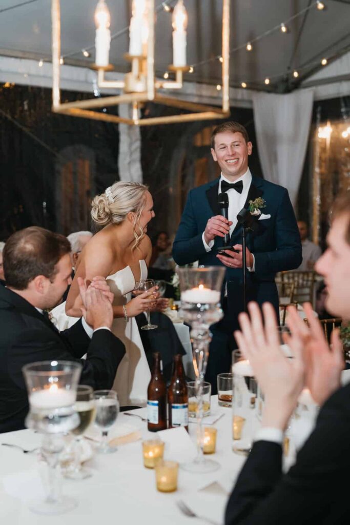 wedding toasts at vanlandingham estate charlotte, nc