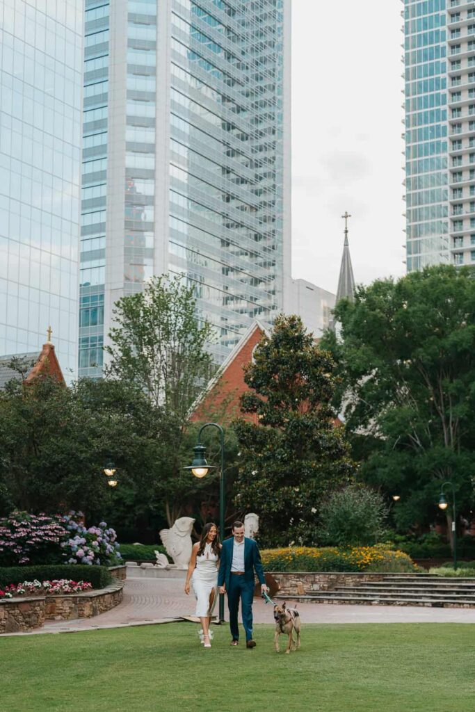 charlotte engagement session with dog